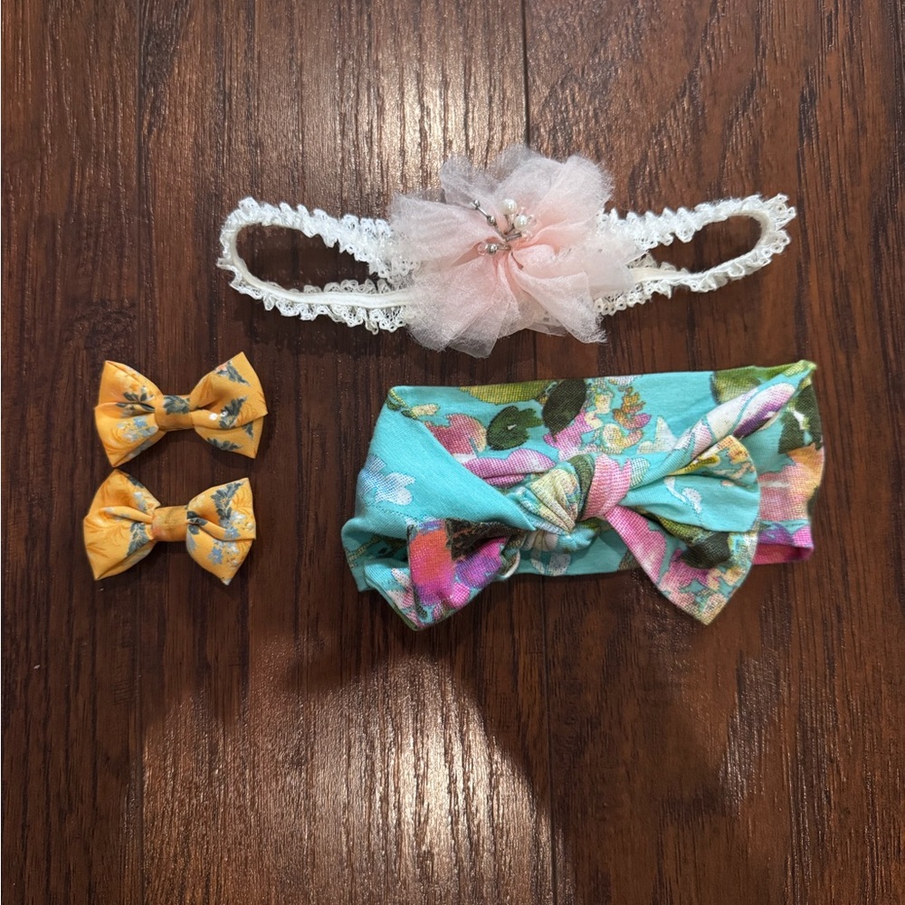 Floral Kids Headband and Bow Set